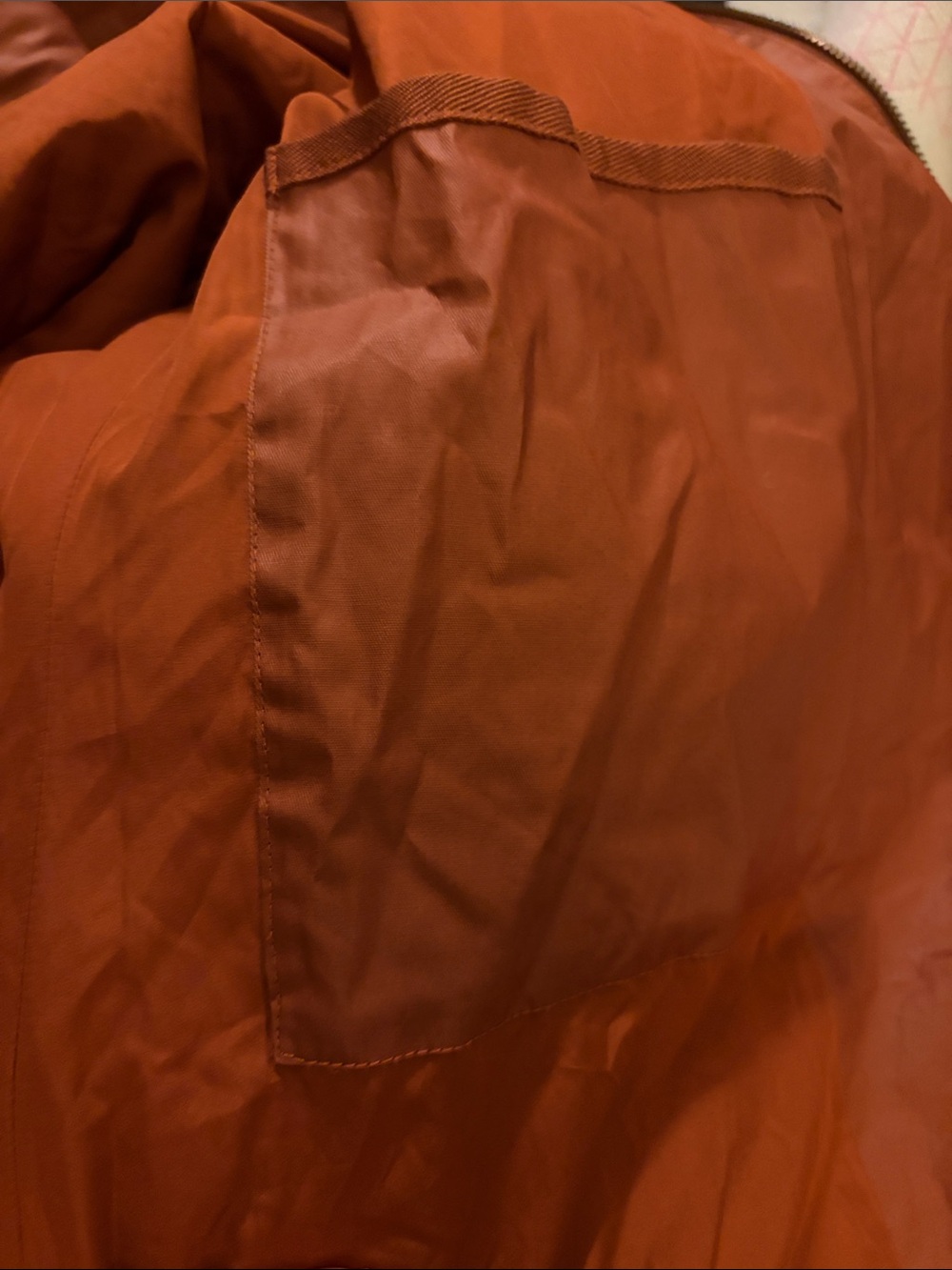 Garnet Hill Size 8 Coated Cotton Quilted Car Coat Orange Pumpkin Rust Rain - Picture 9 of 9